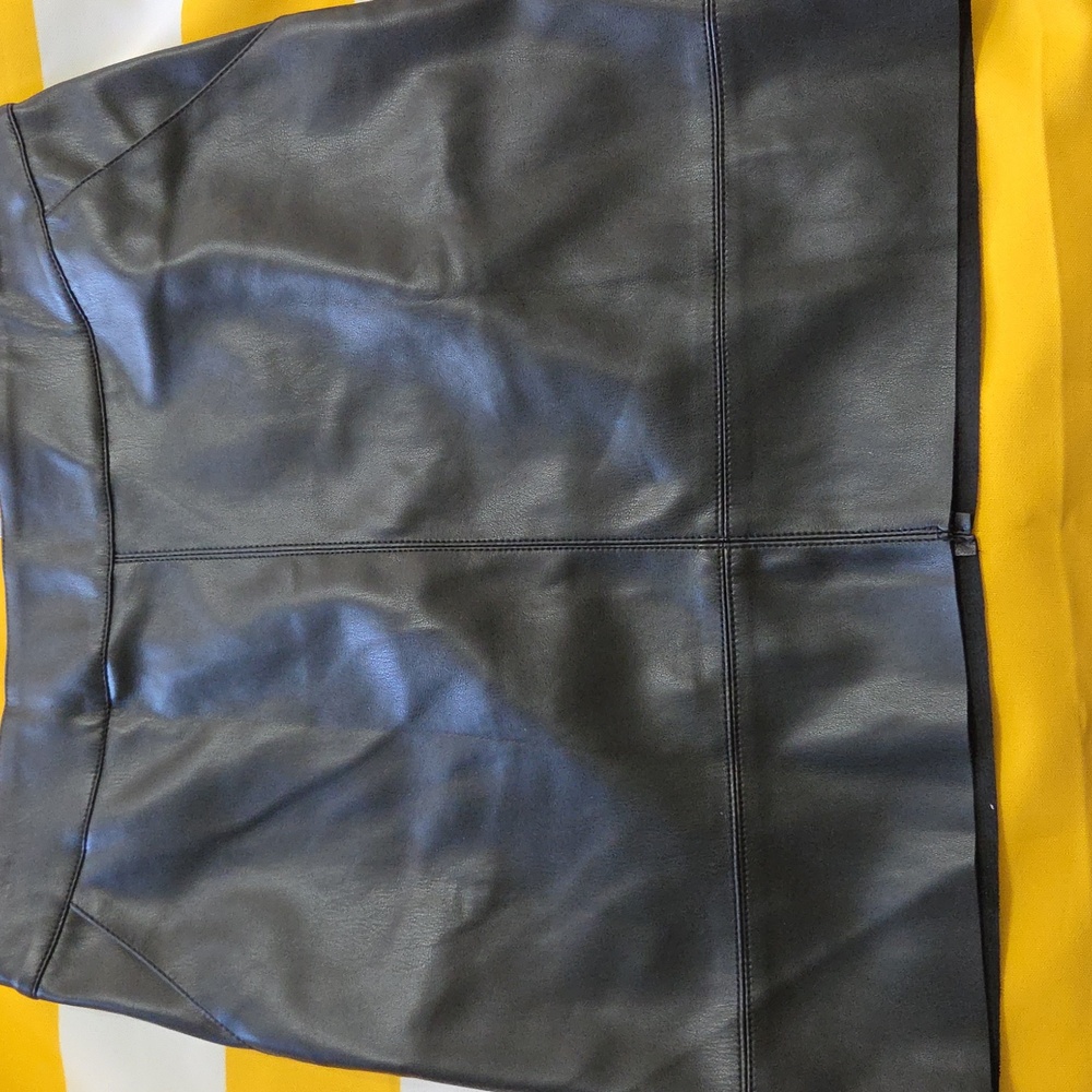 Black Faux Leather Mini Skirt